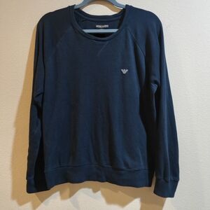 Emporio Armani Men's Navy Blue Crewneck Sweater